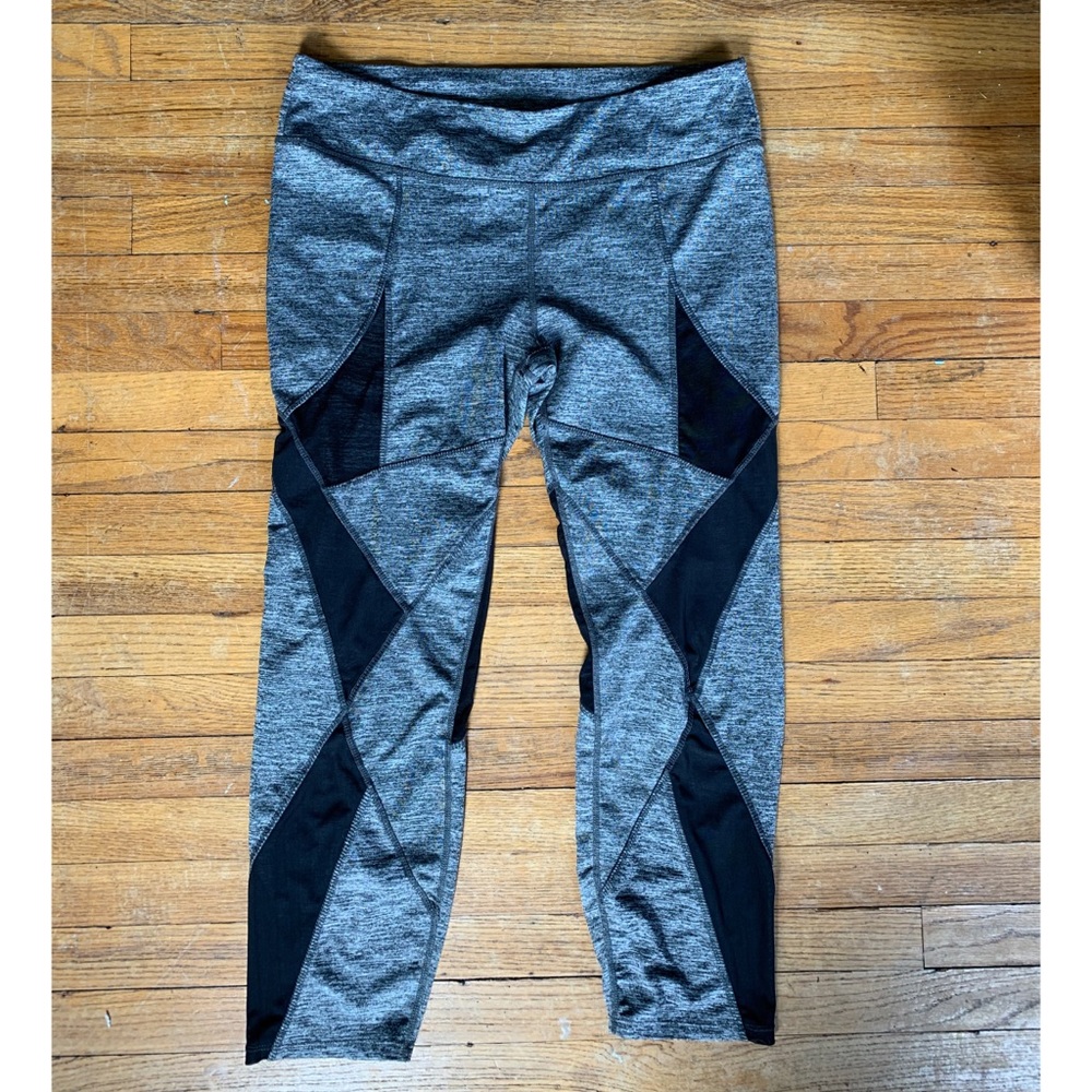 Gray/black Mesh Workout Leggings